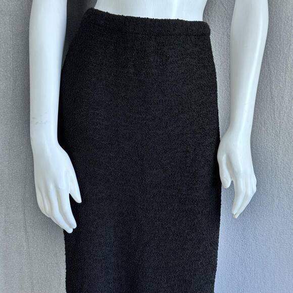 VTG 90s Black Fringe Skirt USA Minimalist Goth Grunge Womens S Avant Garde Art - Picture 9 of 14